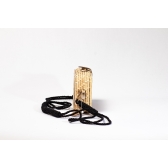 Bolsa Clutch Flor - Madrepérola Claro com Preto