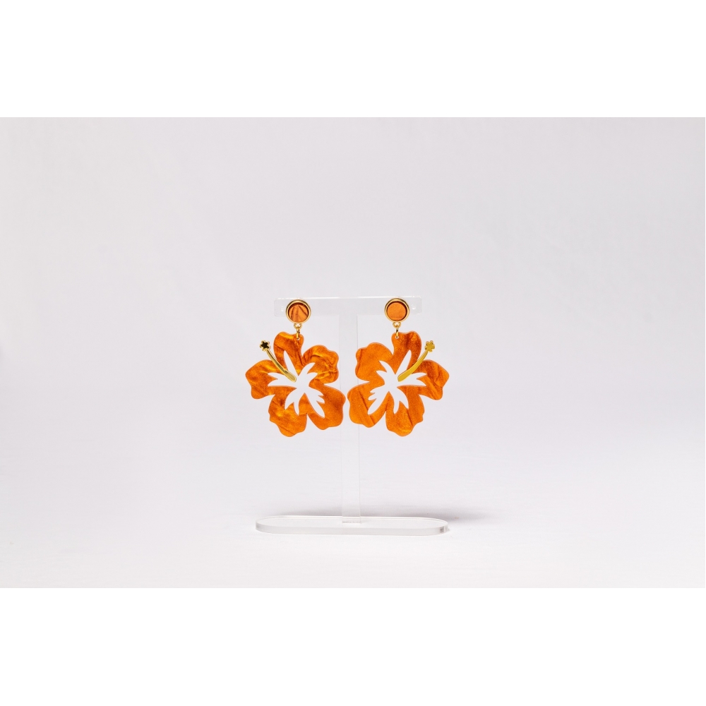 BRINCO FLOR - M - Madrepérola - Madrepérola marrom