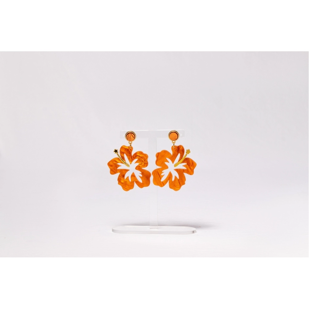 BRINCO FLOR - M - Madrepérola - Madrepérola marrom