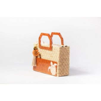 Bolsa de Palha Praia - Quadrada - Tartaruga