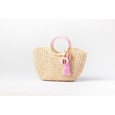 Bolsa de Palha G - Rosa Bebê com a Palha Clara
