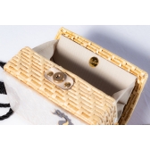 Bolsa Clutch Cavalo Marinho - Madrepérola Claro com Preto