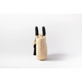 Bolsa de Palha G - Preta com a Palha Clara