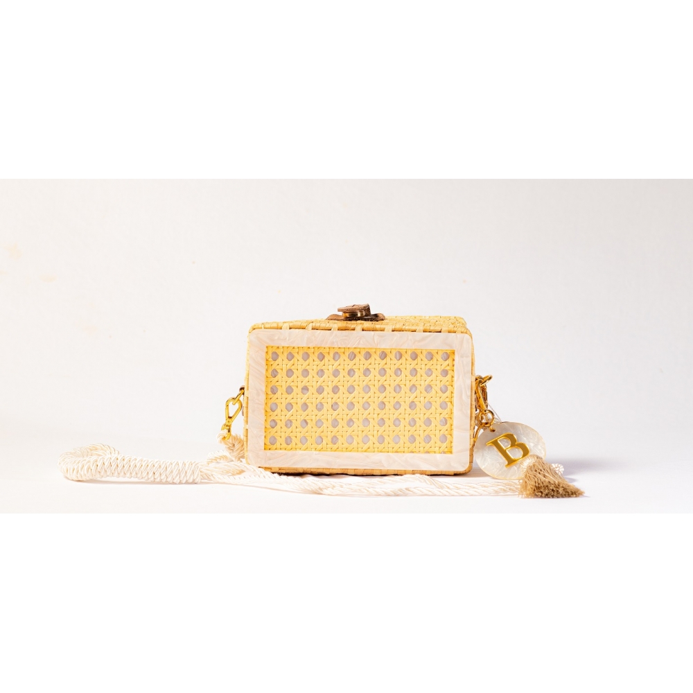 Bolsa Clutch Palha Indiana - Madrepérola Claro
