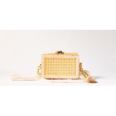 Bolsa Clutch Palha Indiana - Madrepérola Claro