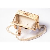 Bolsa Clutch Flor - Madrepérola Marrom com Claro