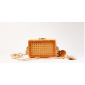 Bolsa Clutch Palha Indiana - Madrepérola Marrom