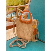 Bolsa de Palha Brisa - Madrepérola Marrom
