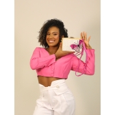Bolsa Clutch Borboleta - Rosa