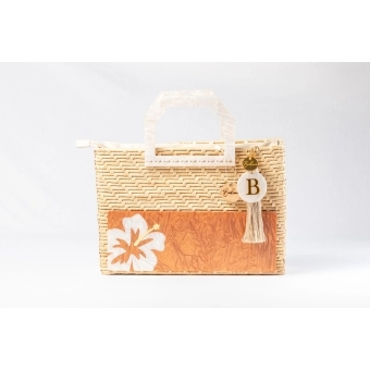 Bolsa de Palha Praia - Quadrada - Flor