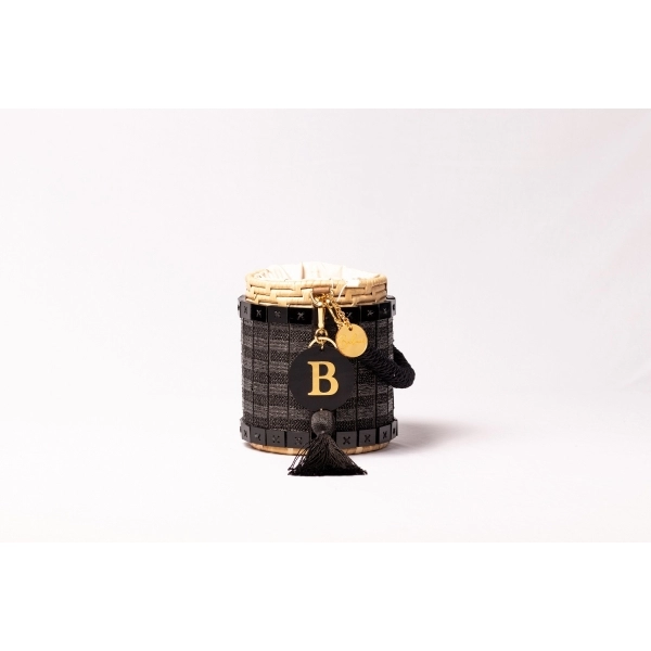 Bolsa de Palha Indonésia - Luna - Preto