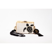 Bolsa Clutch Tartaruga - Madrepérola Claro com Preto