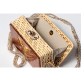 Bolsa Clutch Rabo de Sereia - Madrepérola Marrom com Claro