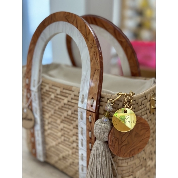 BOLSA HELOISE - Madrepérola claro com marrom