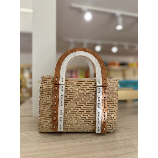BOLSA HELOISE - Madrepérola claro com marrom