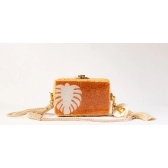 Bolsa Clutch - Folha - Madrepérola Marrom com Claro