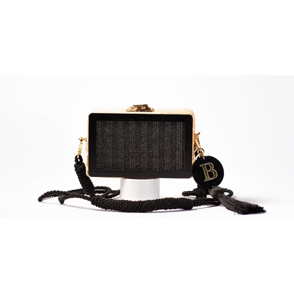 Bolsa Clutch Palha Indonésia - Preto