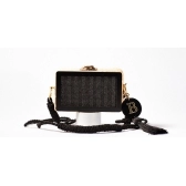 Bolsa Clutch Palha Indonésia - Preto