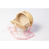 Bolsa de Palha Rabo de Sereia - Redonda P - Madrepérola Claro com Madrepérola Rosa
