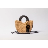 Bolsa de Palha P - Preta com a Palha Escura