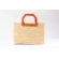 Bolsa de Palha Praia - Quadrada - Flor - Madrepérola claro com  marrom