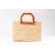Bolsa de Palha Praia - Quadrada - Flor - Madrepérola claro com  marrom