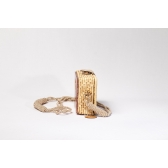 Bolsa Clutch Rabo de Sereia - Madrepérola Marrom com Claro