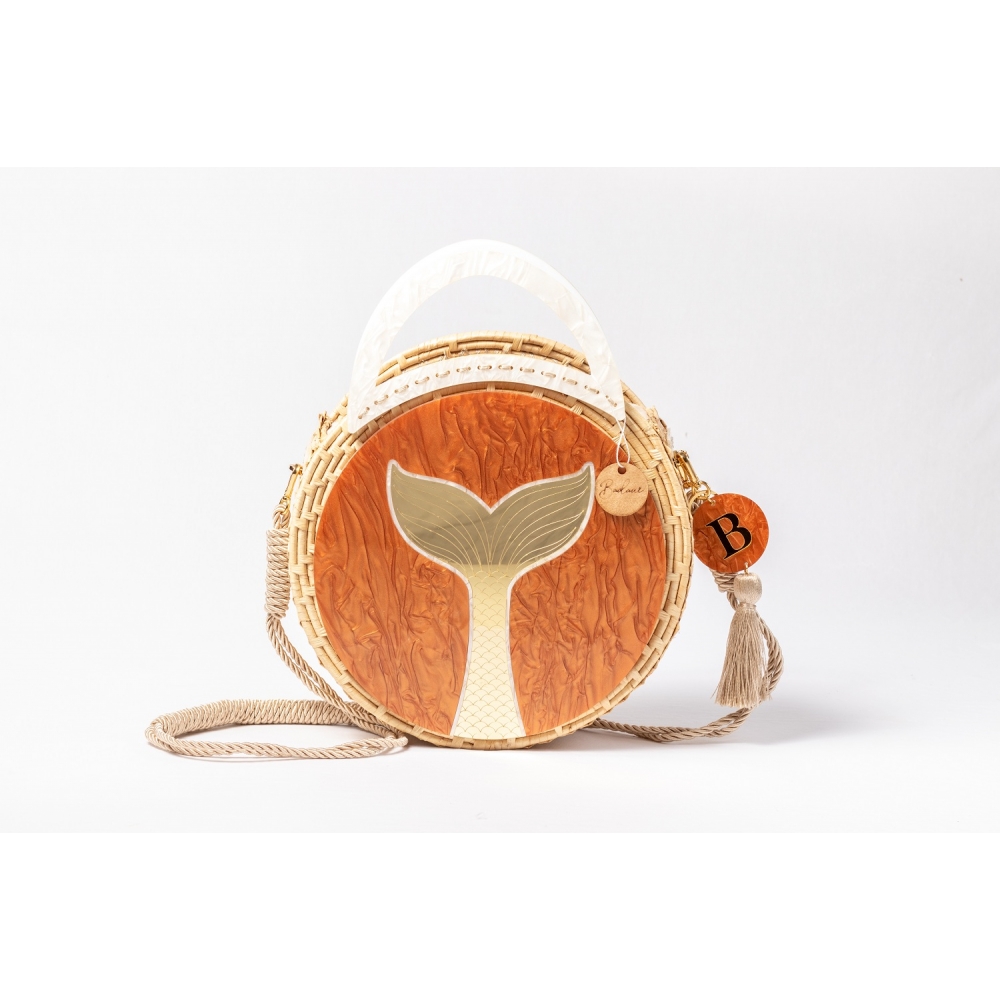 Bolsa Sophia - Rabo de Sereia - Madrepérola marrom