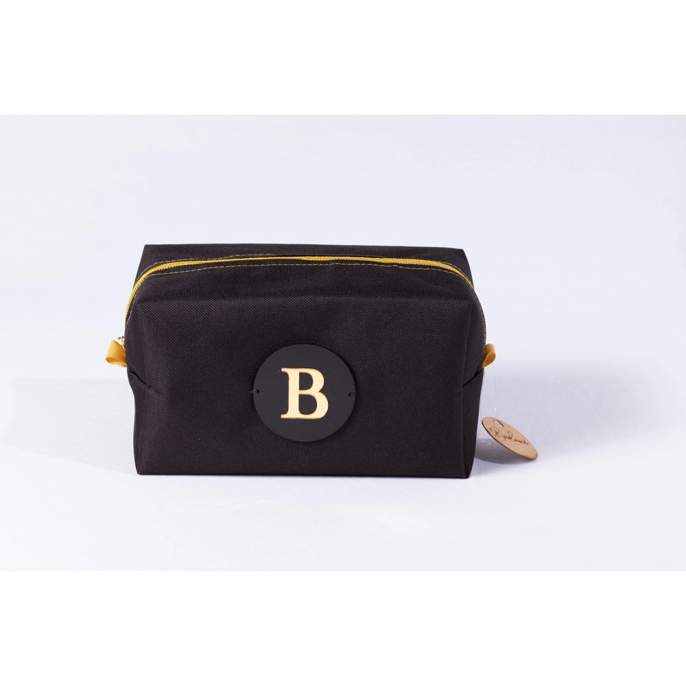 Necessaires Napa - Preta com zíper dourado