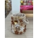 Bolsa de Palha Luna - Flowers - Madrepérola marrom com claro