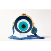 Bolsa de Palha Olho Grego - Redonda P - Azul