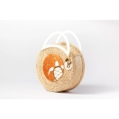 Bolsa de Palha Praia Tartaruga - Madrepérola marrom com Claro