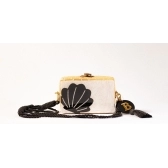 Bolsa Clutch Concha - Madrepérola Claro com Preto