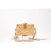 Bolsa Clutch - Folha - Madrepérola Marrom com Claro