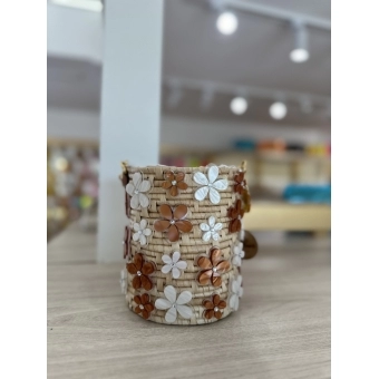 Bolsa de Palha Luna - Flowers