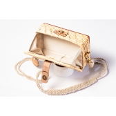 Bolsa Clutch Cavalo Marinho - Madrepérola Marrom com Claro